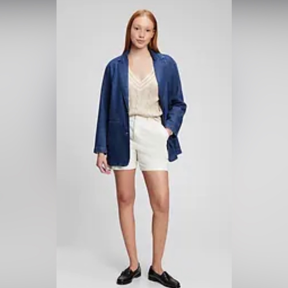 Denim oversized blazer
